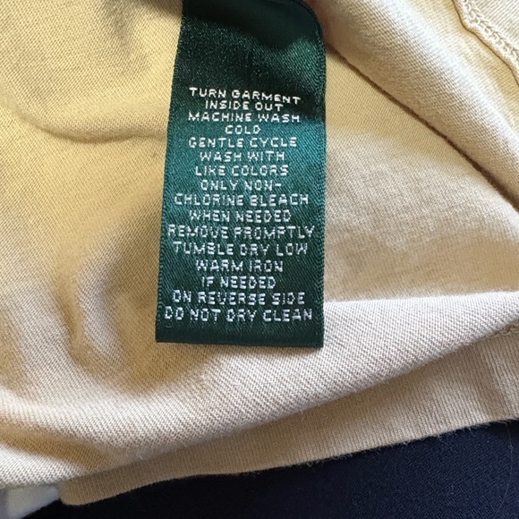 Women’s Vintage Lauren Ralph Lauren XL White, Taupe & Gold Floral Tee - Picture 5 of 9